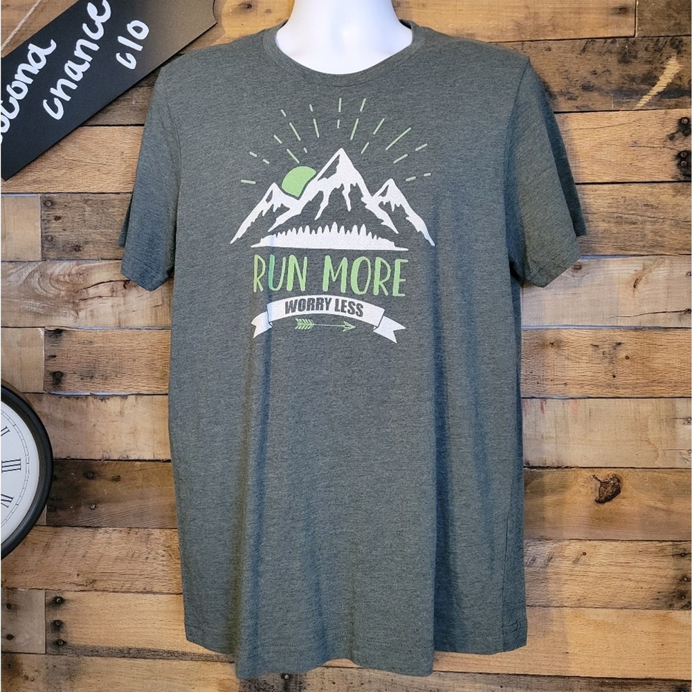 SALE-Outrun the Dark men's military green short sleeve shirt size large